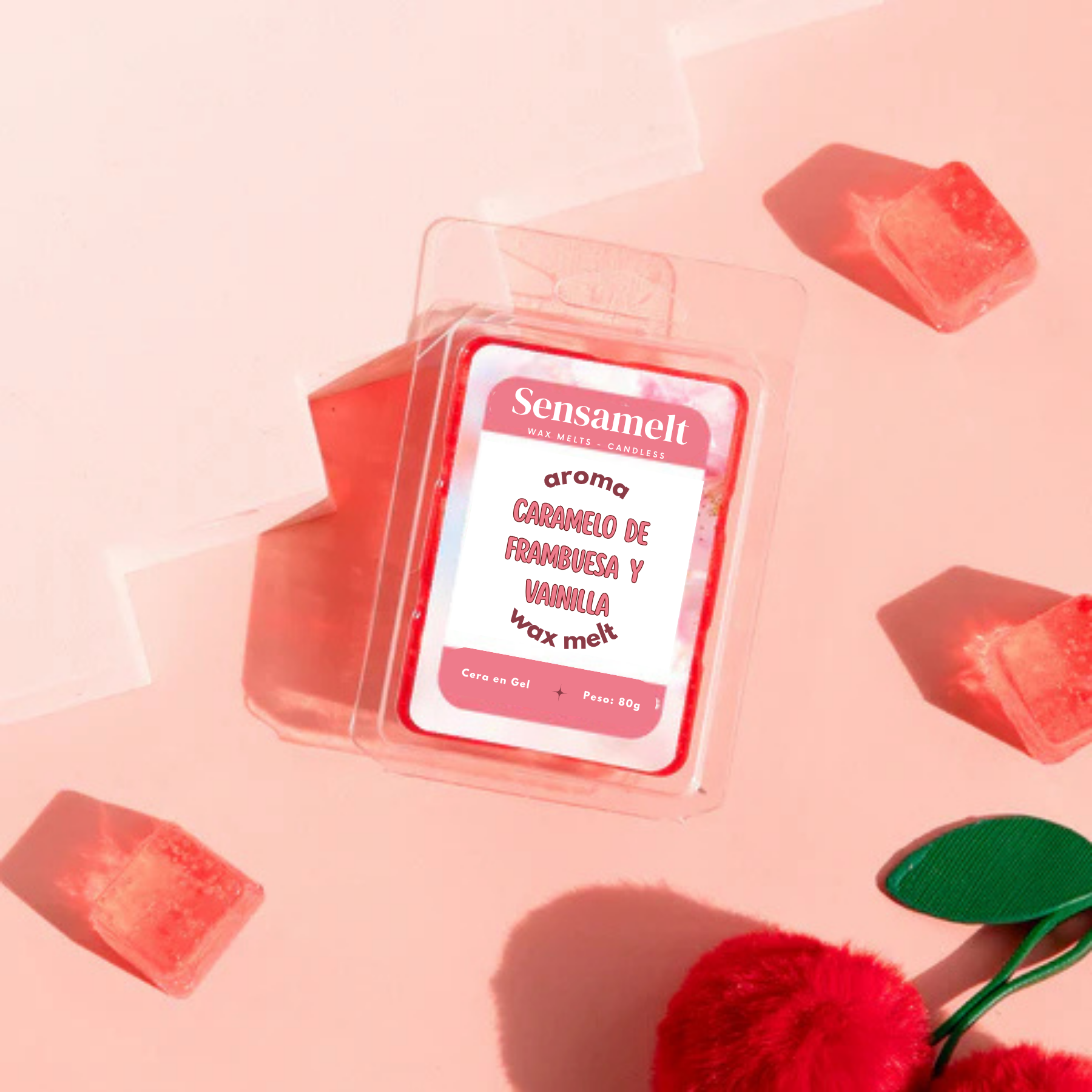 Wax Melts de gel -  CARAMELO FRAMBUESA Y VAINILLA