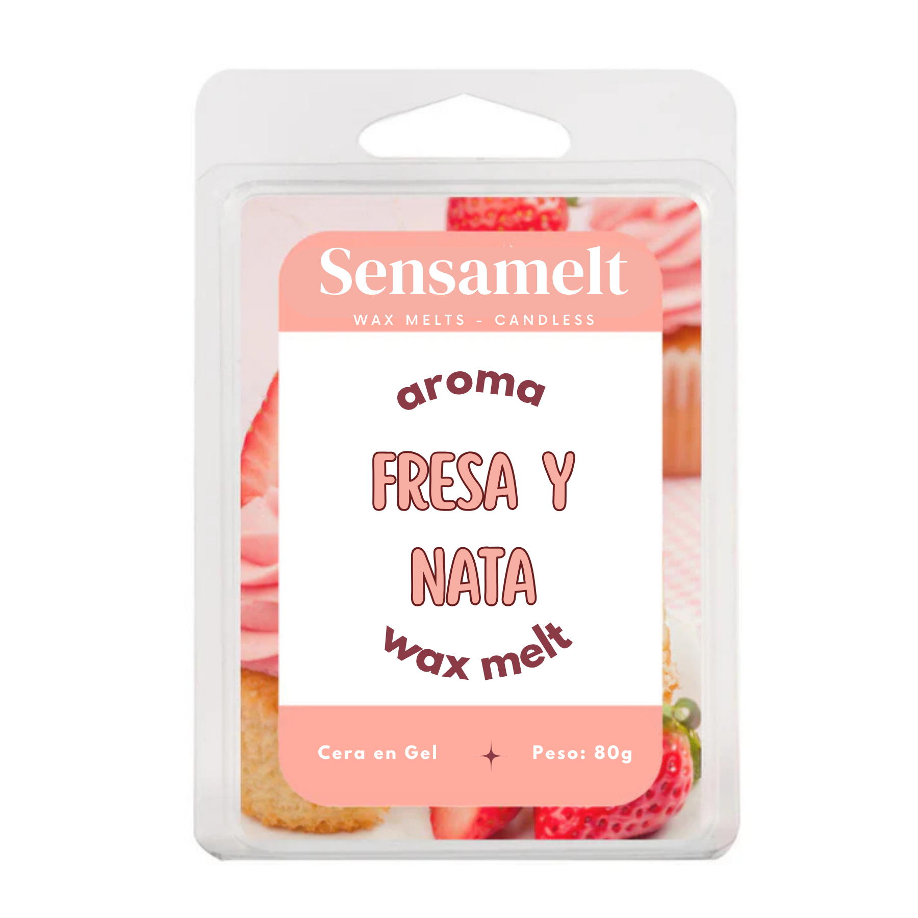 Wax Melts de gel - FRESA Y NATA