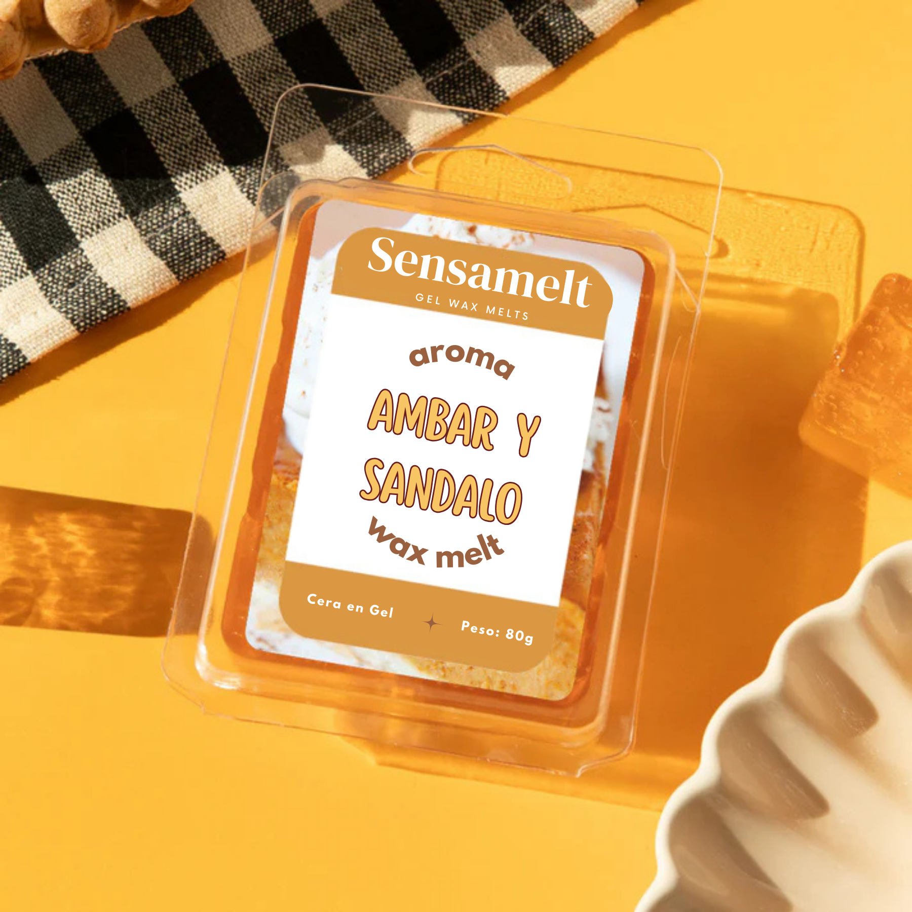 Wax Melts de gel - Ámbar y Sándalo 🧡