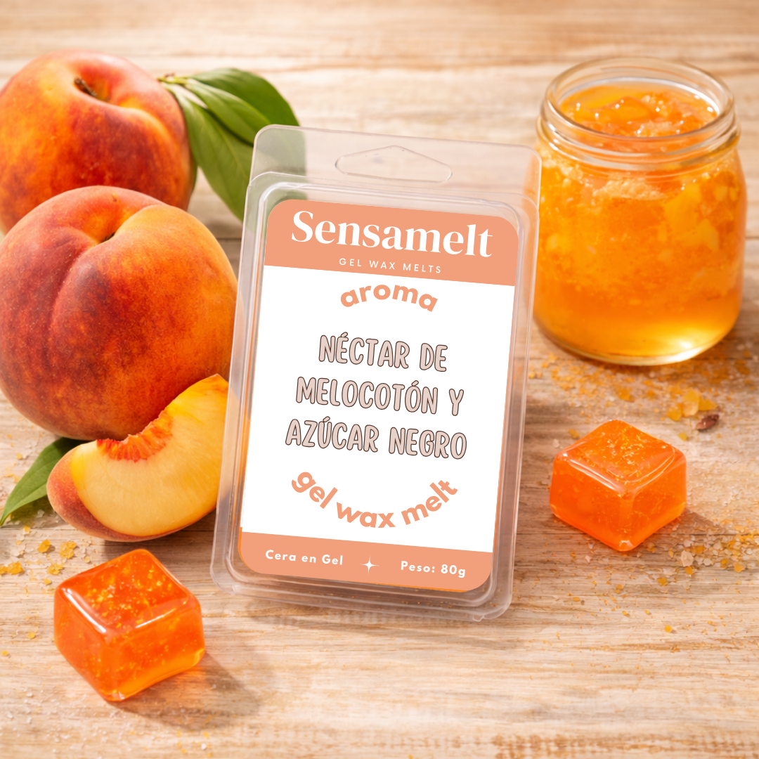 Wax Melts de gel - Néctar de Melocotón & Azúcar Negro