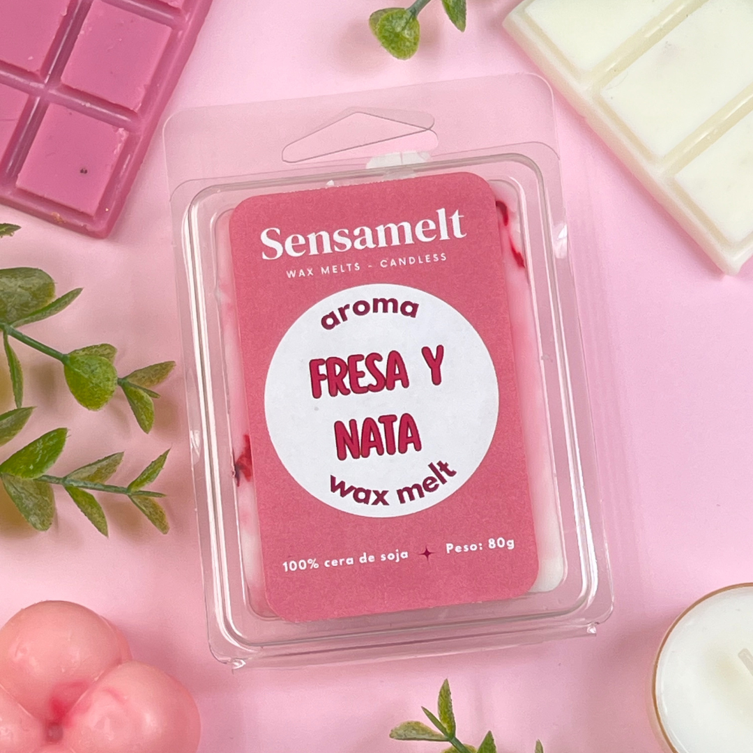 Wax Melts - FRESAS & NATA 🍓🍦 (+100 horas)