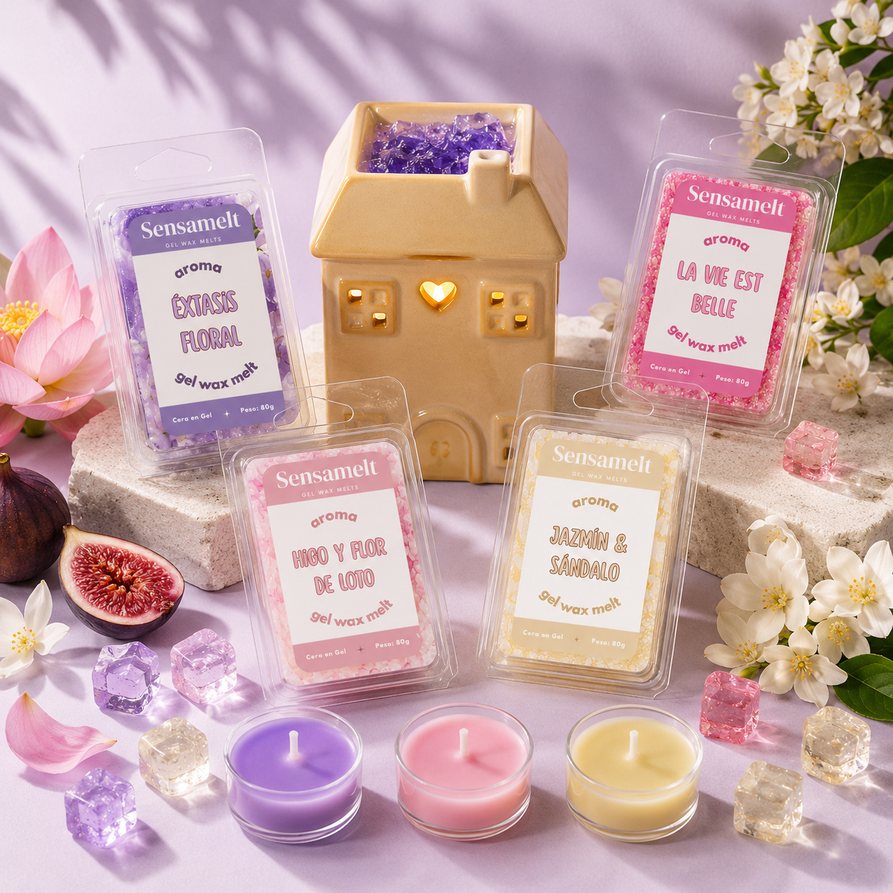 Pack Atelier (4 melts + quemador + velas de té)